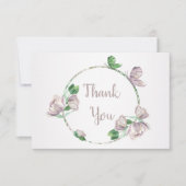 paarse bloemen vlinders bruiloft bedankkaart (Voorkant)