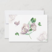 paarse bloemen vlinders bruiloft bedankkaart (Achterkant)