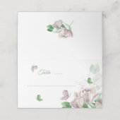 paarse bloemen vlinders bruiloft plaatskaartje (Buitenkant ongevouwen)