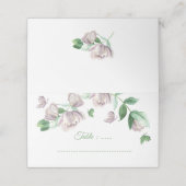 paarse bloemen vlinders bruiloft plaatskaartje (Buitenkant ongevouwen)