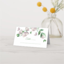 paarse bloemen vlinders bruiloft plaatskaartje