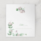 paarse bloemen vlinders bruiloft plaatskaartje (Buitenkant ongevouwen)