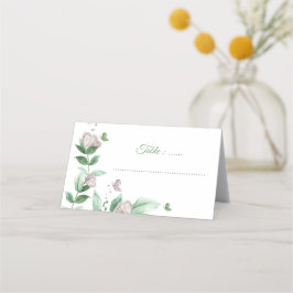 paarse bloemen vlinders bruiloft plaatskaartje