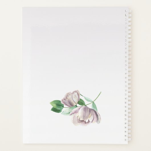 Paarse bloemen & vlinders groen bruiloft planner (Achterkant)