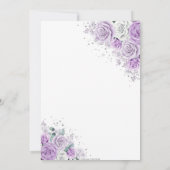 Paarse bloemen vlinders Quinceañera Verjaardag Kaart (Achterkant)