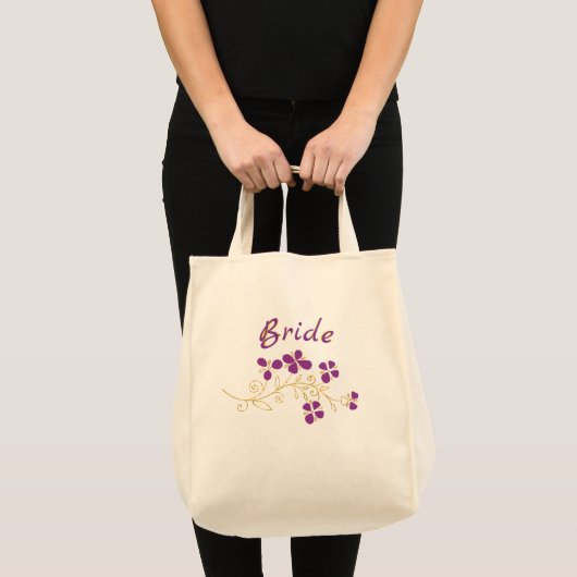 paarse bloemen voor bride tote bag (Voorkant (product))