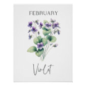 Paarse bloemen voor februari geboortemaand perfect poster (Voorkant)