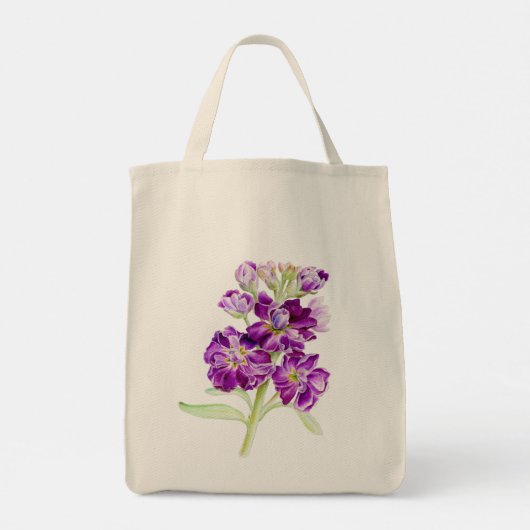 Paarse bloemen voor waterverf tote bag (Achterkant)
