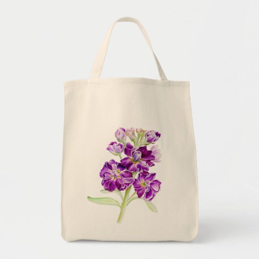 Paarse bloemen voor waterverf tote bag (Voorkant)