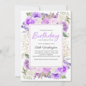 Paarse Bloemen Voorjaar Uitnodiging (Voorkant)