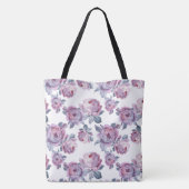 Paarse Bloemen Vrede/Liefde Tas (Achterkant)