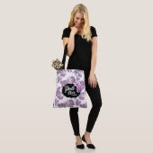 Paarse Bloemen Vrede/Liefde Tas (Op model)