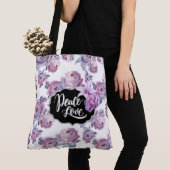 Paarse Bloemen Vrede/Liefde Tas (Dichtbij)