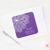 Paarse Bloemen Vrijgezellenfeest Favor Sticker (Envelop)