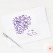 Paarse Bloemen Vrijgezellenfeest Favor Sticker (Envelop)