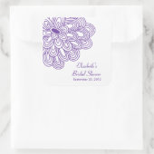 Paarse Bloemen Vrijgezellenfeest Favor Sticker (Tas)