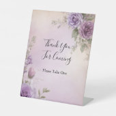 Paarse Bloemen Vrijgezellenfeest Favoriet Tafeltek Reclamebord Met Voetstuk (Voorkant)