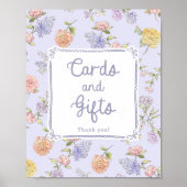 Paarse Bloemen Vrijgezellenfeest Kaarten en gesche Poster (Voorkant)