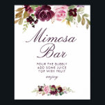 paarse bloemen vrijgezellenfeest mimosa staafteken poster<br><div class="desc">Een floraal ontwerp met prachtige zonnebloemen en een elegante blauw van de marine. De tekst en de kleuren op dit poster van het teken kunnen worden uitgegeven.</div>