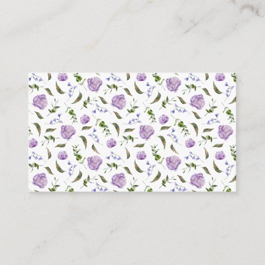 Paarse Bloemen Vrijgezellenfeest Recept Aanvraag Informatiekaartje (Achterkant)