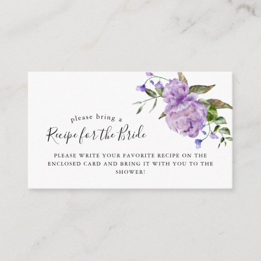 Paarse Bloemen Vrijgezellenfeest Recept Aanvraag Informatiekaartje