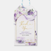 Paarse Bloemen Vrijgezellenfeest Thee Dank u Label Cadeaulabel (Voorkant)