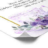 Paarse Bloemen Vrijgezellenfeest Thee Fopspeen Hun Poster (Hoek)