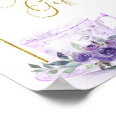 Paarse Bloemen Vrijgezellenfeest Thee Kaarten en g Poster (Hoek)