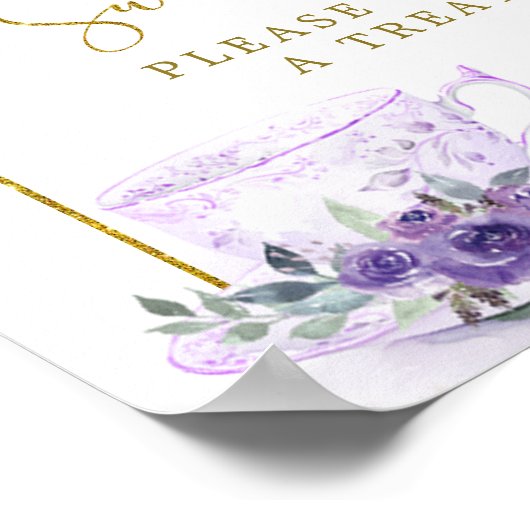 Paarse Bloemen Vrijgezellenfeest Thee Liefde is Sw Poster (Hoek)