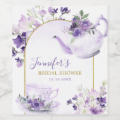 Paarse Bloemen Vrijgezellenfeest Thee Wijnflesje E Wijn Etiket (Enkel label)
