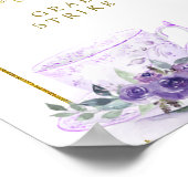 Paarse Bloemen Vrijgezellenfeest Theehokje teken Poster (Hoek)