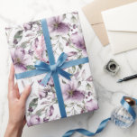 Paarse Bloemen Vrijgezellenfeest Verjaardag Haar b Cadeaupapier<br><div class="desc">paarse mauve waterverf bloemen inpakpapier dat goed zou zijn voor verjaardagen,  vrijgezellenfeesten en bruiloften.</div>