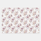 Paarse Bloemen Vrijgezellenfeest Verjaardag Haar b Inpakpapier Vel (Voorkant 2)