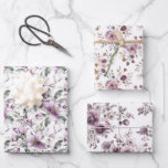 Paarse Bloemen Vrijgezellenfeest Verjaardag Haar b Inpakpapier Vel<br><div class="desc">paarse mauve waterverf bloemen wikkelen papieren vellen set van drie coördinerende papieren die goed zou zijn voor verjaardagen,  vrijgezellenfeesten en bruiloften.</div>