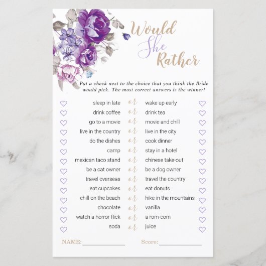 Paarse bloemen Vrijgezellenfeest zou ze liever spe (Voorkant)