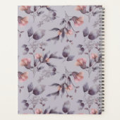Paarse Bloemen Vrouwelijke Monogrammed Initiaal & Planner (Achterkant)