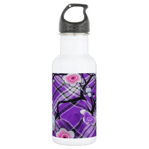 Paarse Bloemen Waterfles