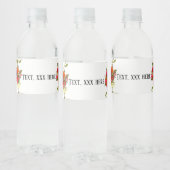 paarse bloemen waterfles etiket (Flessen)