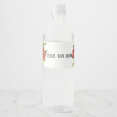 paarse bloemen waterfles etiket (Voorkant)
