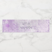Paarse bloemen waterfles etiket (Enkel label)