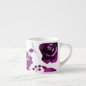 Paarse bloemen Waterverf bloemen Elegant Aangepast Espresso Kop (Rechts)