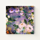 Paarse Bloemen waterverf Boho Dankbaarheid Dagboek Notitieboek (Achterkant)