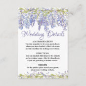 Paarse Bloemen Waterverf Bruiloft Details Kaart (Voorkant)