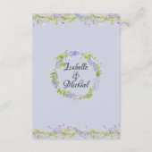 Paarse Bloemen Waterverf Bruiloft Details Kaart (Achterkant)