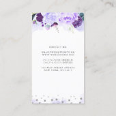Paarse Bloemen Waterverf Elegant en Modern Visitekaartje (Achterkant)