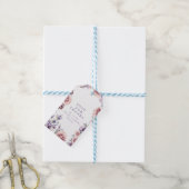 Paarse Bloemen Waterverf Gift Labels Cadeaulabel (Met Touw)