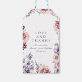 Paarse Bloemen Waterverf Gift Labels Cadeaulabel (Voorkant)