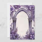 Paarse Bloemen Waterverf Gotische Pagan Handfasten Kaart (Achterkant)