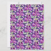 Paarse bloemen waterverf kunst bruiloft kaart (Achterkant)