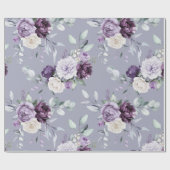 Paarse Bloemen Waterverf Modern Cadeaupapier (Vlak)
